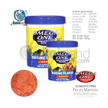 ALIMENTO PARA PECES MARINE FLAKES OMEGA ONE con Ajo